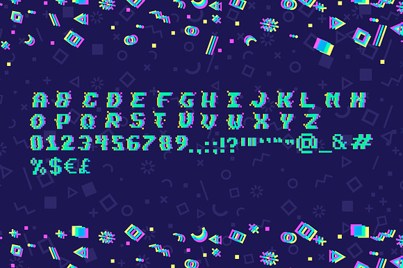 PIXEL GLITCH vector alphabet preview 8