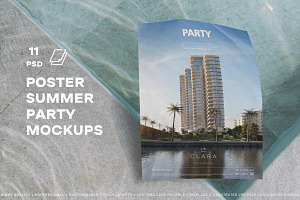 Poster Mockups Summer Party, a Print Template by Dikarte.Store