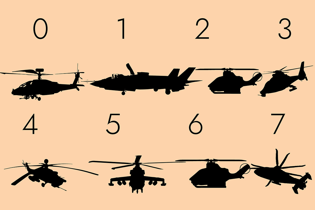 Aircrafts Silhouettes Dingbats Font, a Symbol Font by Minimalartstudio (Photo 7 of 8)