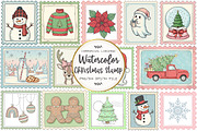 Christmas Postage Stamp Clipart, an Illustration by OK Design (Thumbnail 1 of 5)