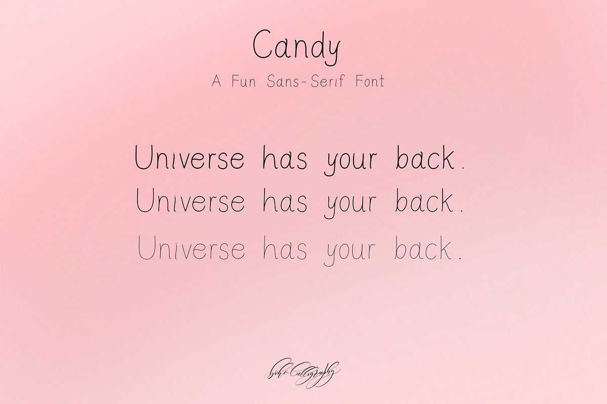 Candy - A handmade sans serif font, a Sans Serif Font by BohoCalligraphy (Photo 3 of 5)