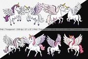 Winged Unicorn Clipart, a Graphic by Artnoy (Thumbnail 2 of 5)