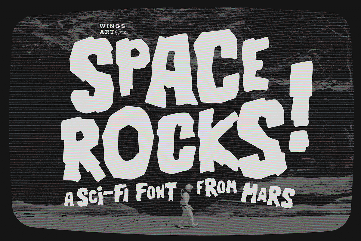 Space Rocks! A Retro Sci-Fi Font, a Font by Wingsart Studio (Photo 1 of 15)