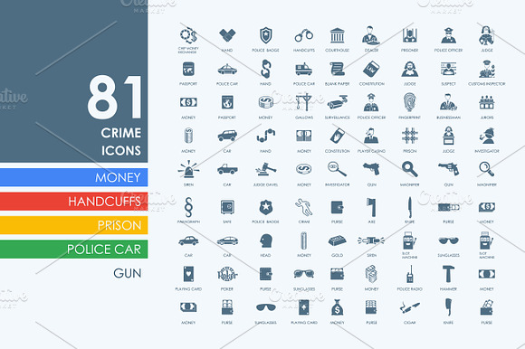 Set Of Crime Icons