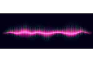Dynamic sound wave with neon audio, an Illustration by art PVP - market