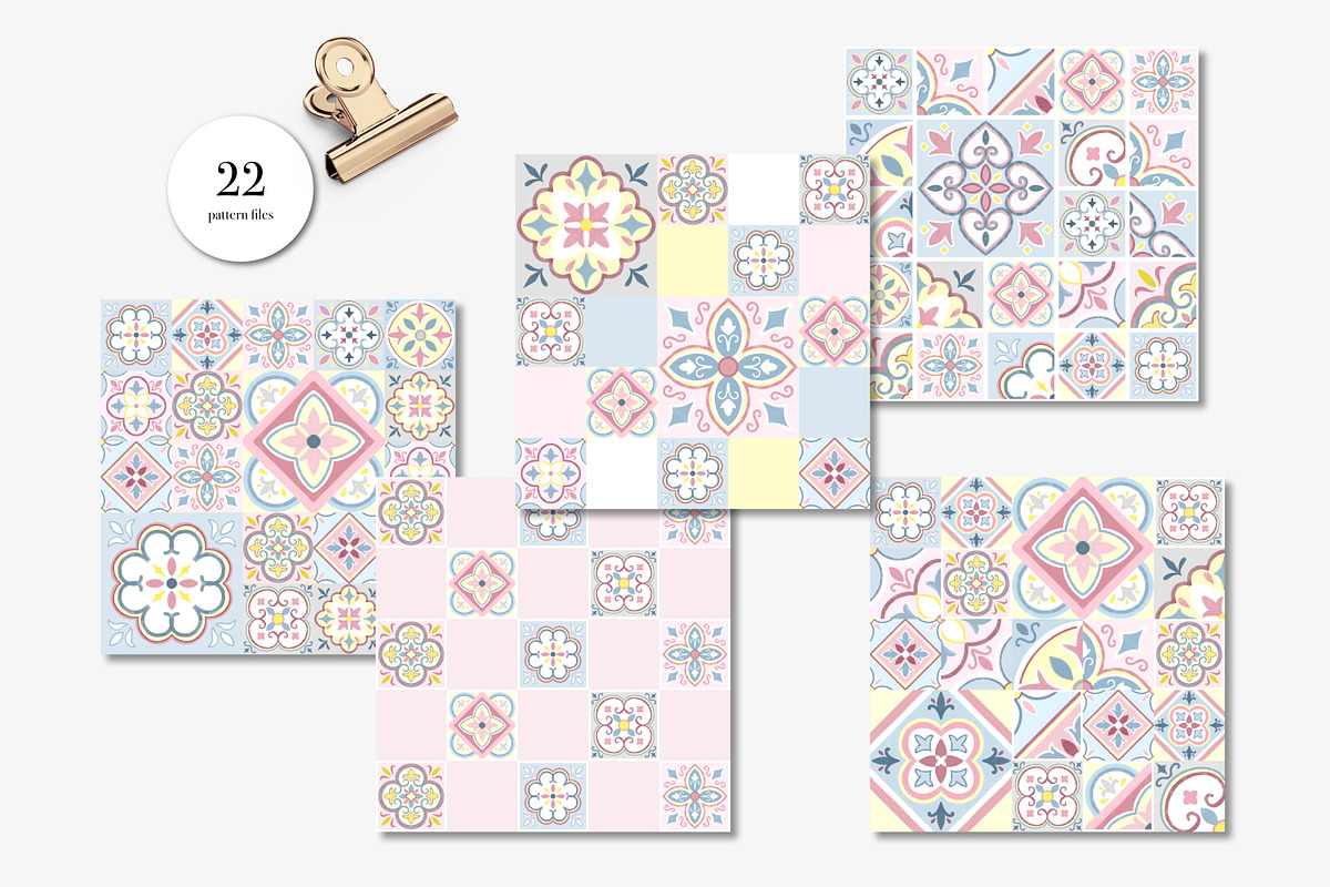 Watercolor Pastel Tile Pattern, a Pattern Graphic by Rachel Art Studio (Photo 6 of 10)
