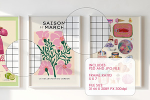 3 Frames Mockup Set 5x7 Ratio