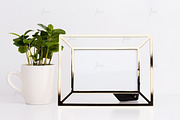 Styled golden frame mockup, a Print Template by JustLikeMyDesktop (Thumbnail 2 of 2)