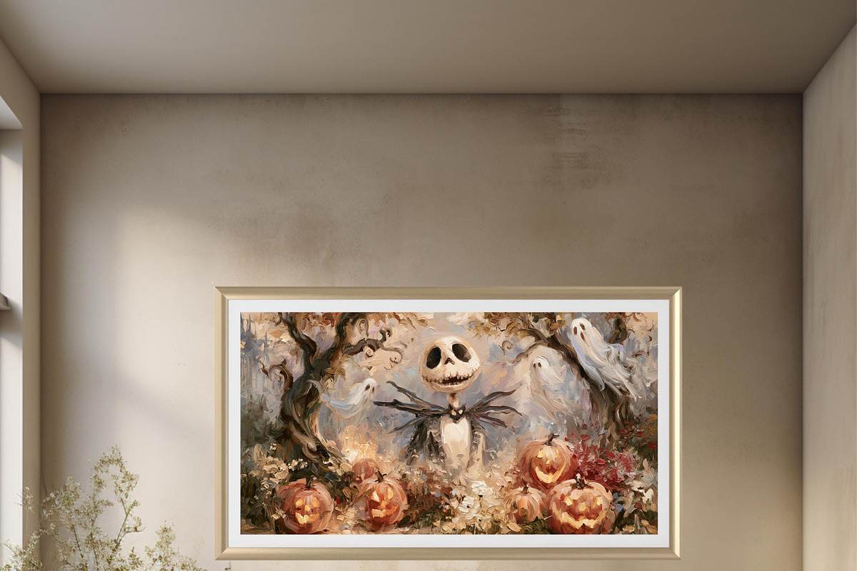 Halloween Oil Painting Frame Tv Art, a Seasonal Illustration by PrintablesByFranklyn (Photo 10 of 11)