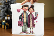 Quirky Valentine Day Couple Clipart, a Seasonal Illustration by Rose Art (Thumbnail 5 of 7)