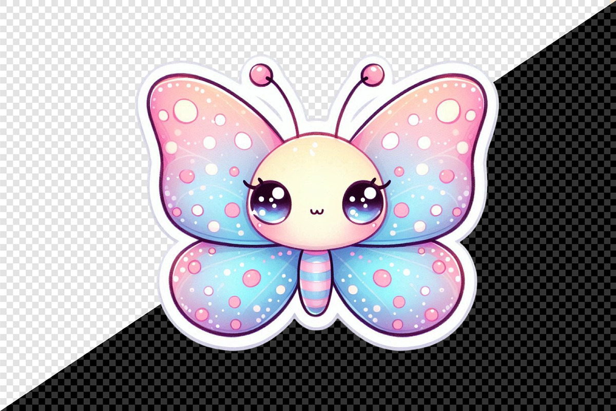 Kawaii Butterfly Stickers Bundle, an Illustration by Creative Art (Photo 5 of 7)