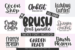 20 Fonts! Brush Font Bundle Vol. 4