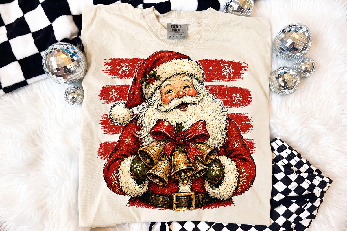 Vintage Stripes Santa Christmas PNG, a Seasonal Illustration by Libby Wishes (Photo 2 of 4)