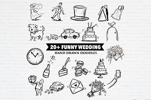 Funny Wedding Doodles Clipart