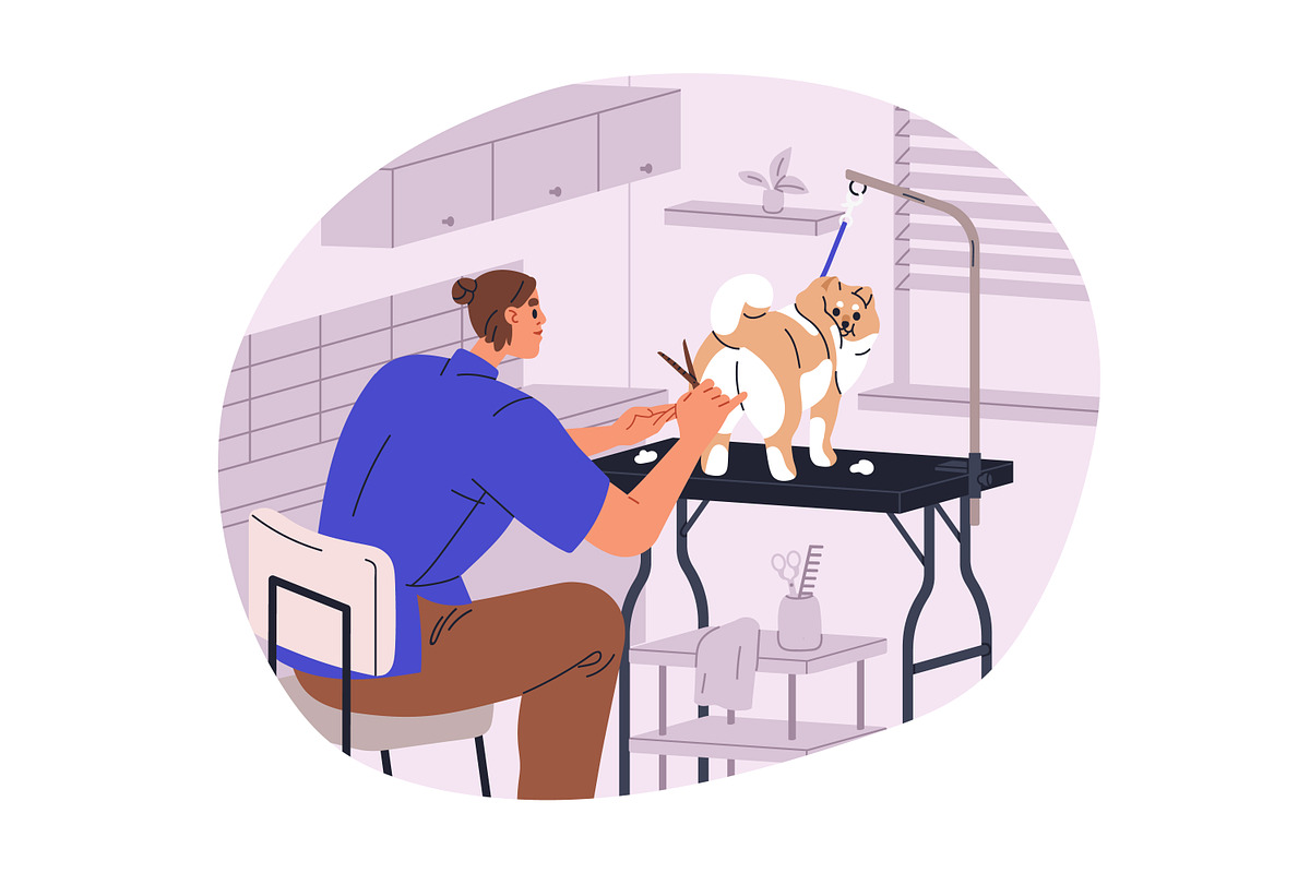Dogs, cats in pet grooming salon set, an Animal Illustration by Good Studio (Photo 3 of 11)
