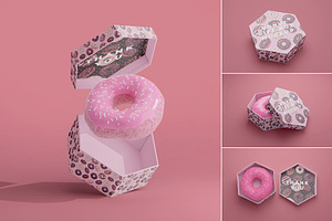 Donut Gift Box Mockup