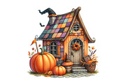 Patchwork Halloween House Clipart, an Illustration by Designking (Thumbnail 4 of 4)