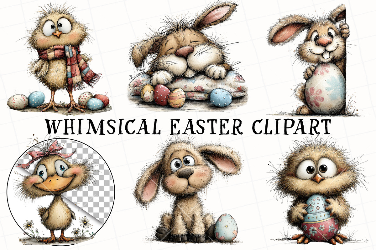 Whimsical Easter Clipart, an Illustration by OK Design (Photo 2 of 6)