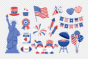 4th July Vector Illustrations Set, an Object Graphic by DesignerCandies (Thumbnail 4 of 4)