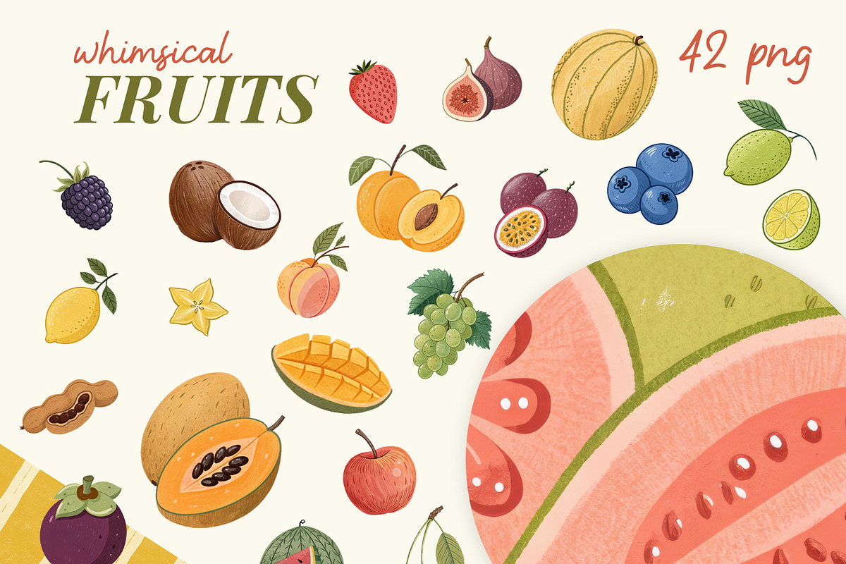 Whimsical Fruits kit, an Object Graphic by Polli Deeva (Photo 3 of 13)