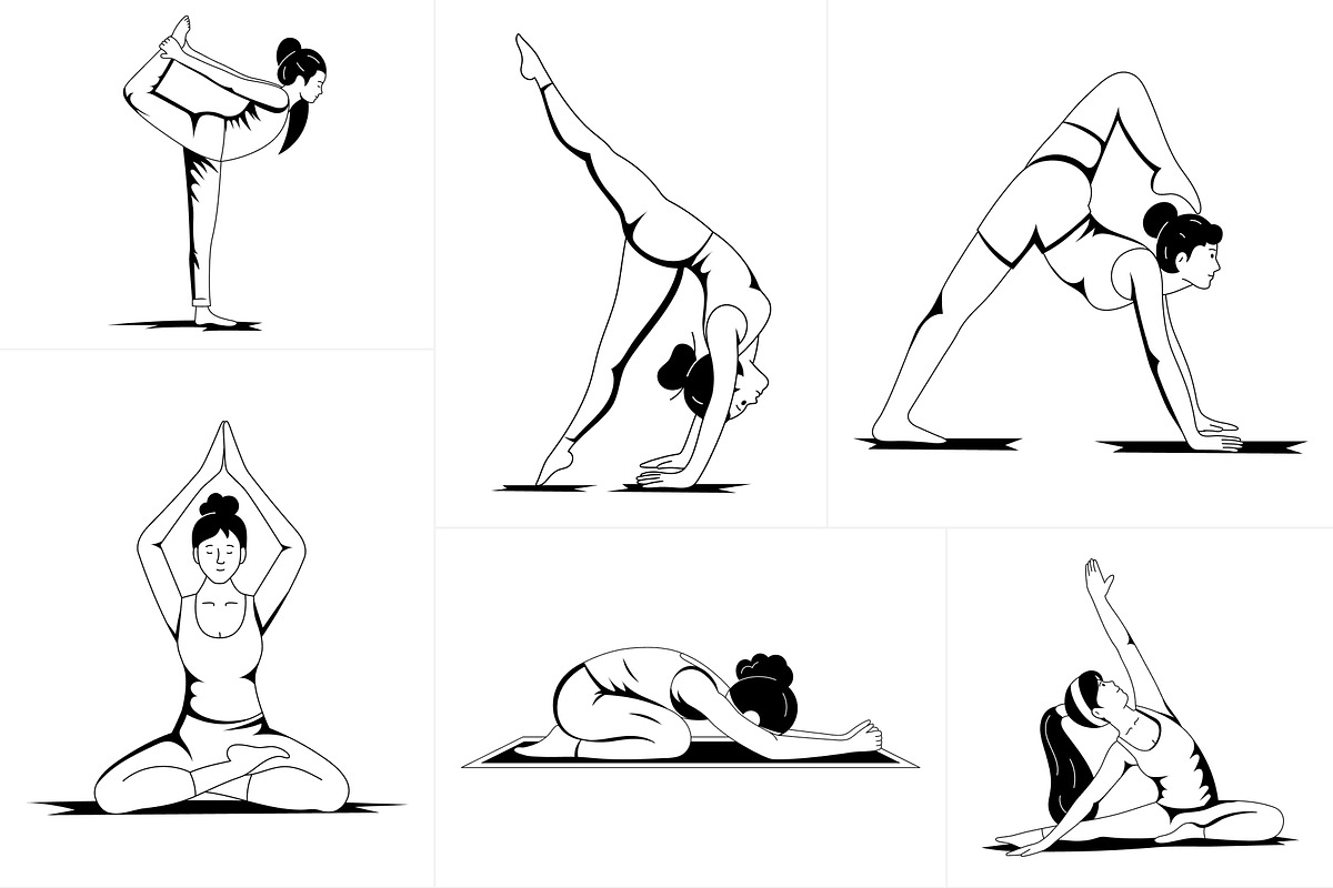 Animated Yoga Poses Illustration Set, a Sport Illustration by Creative Stall (Photo 3 of 5)
