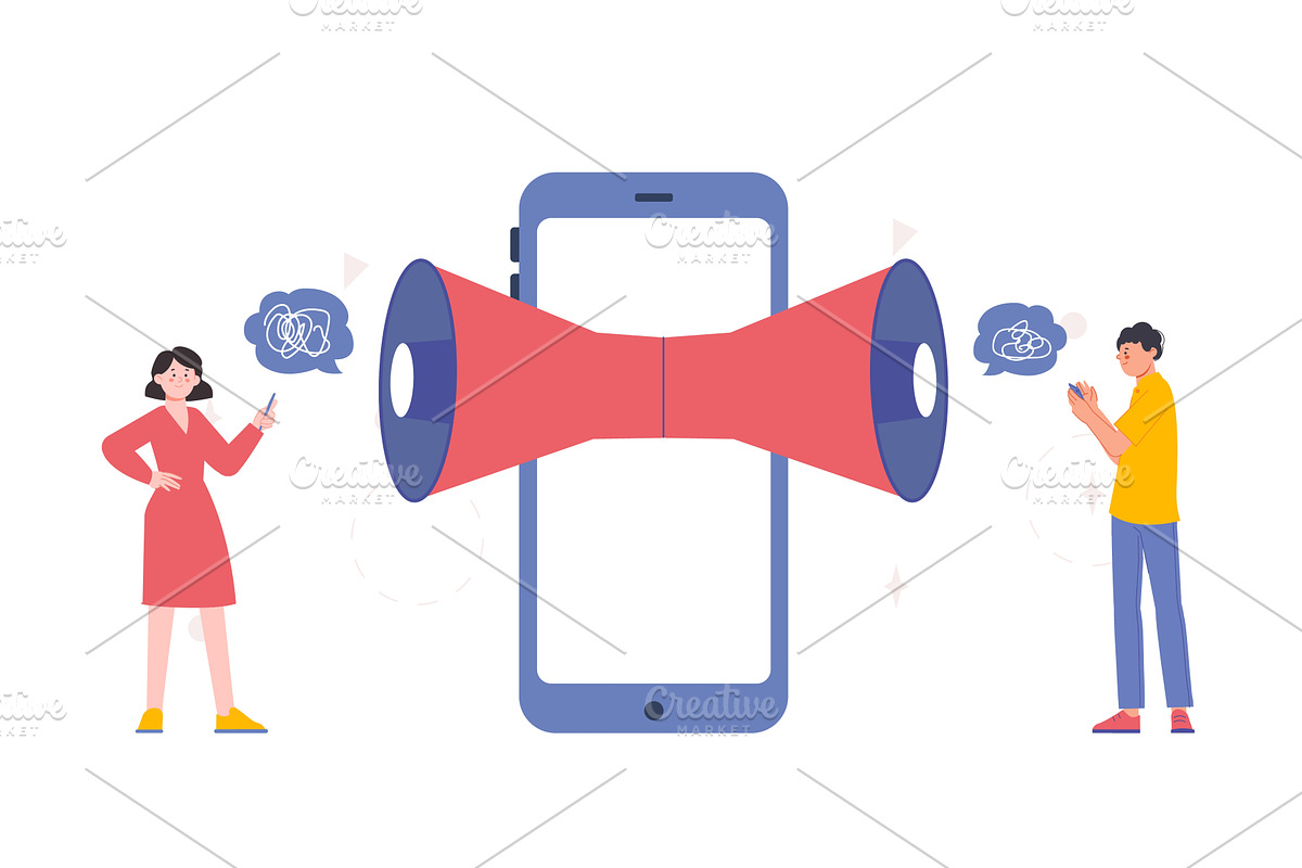 Social media. Marketing funnel, news, a Technology Illustration by LadadikArt
