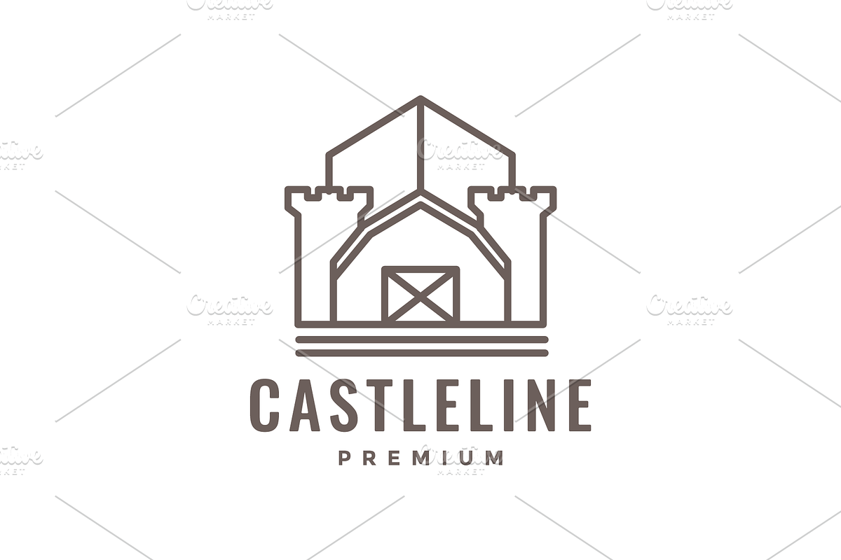 castle house minimalist logo design, a Branding & Logo Template by devastd