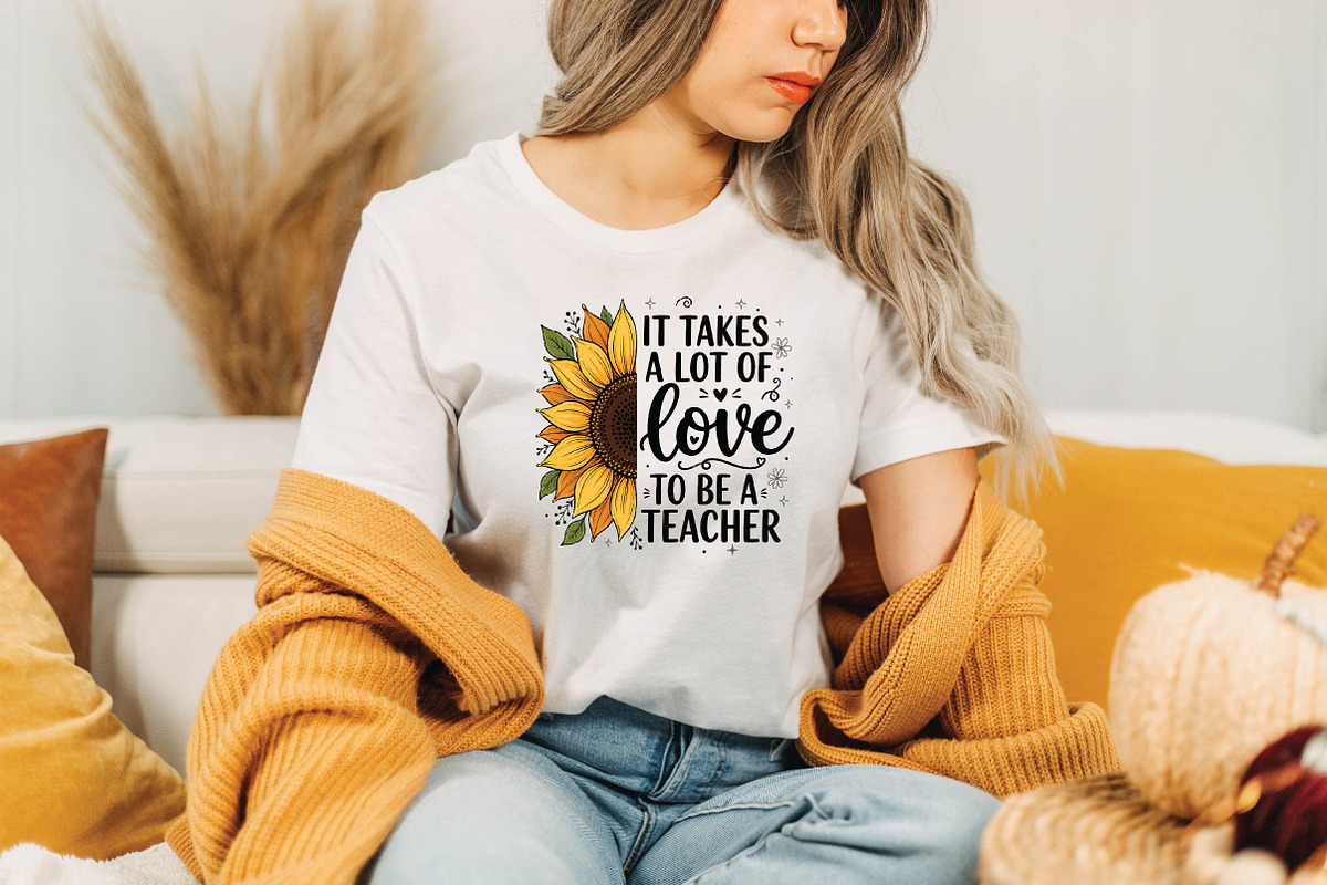 Sunflower Teacher Sublimation Design, a Seasonal Illustration by DreamPrint404 (Photo 3 of 6)
