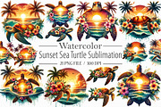 Sunset Sea Turtle Sublimation, an Illustration by Libby Wishes (Thumbnail 1 of 4)
