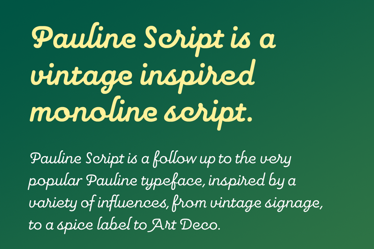 Pauline Script, a Script Font by insigne (Photo 3 of 5)