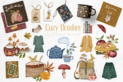 Cozy October Pattern clipart set, a Seasonal Illustration by Yelloo Fish (Thumbnail 1 of 15)