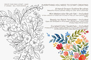 Procreate floral stamp & brush set, a Brush Add-On by Patishop Art (Thumbnail 3 of 8)