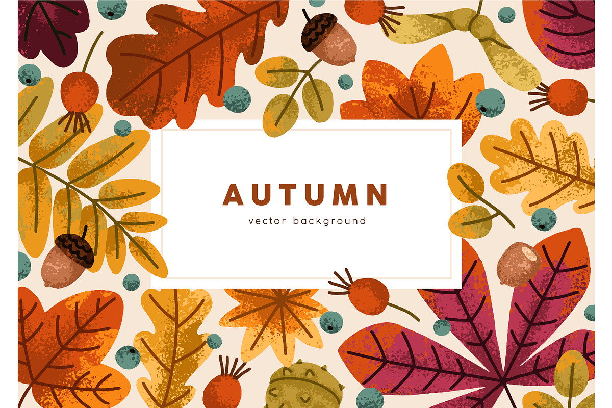 Autumn leaves. Fall set, backgrounds, a Seasonal Illustration by Good Studio (Photo 5 of 13)