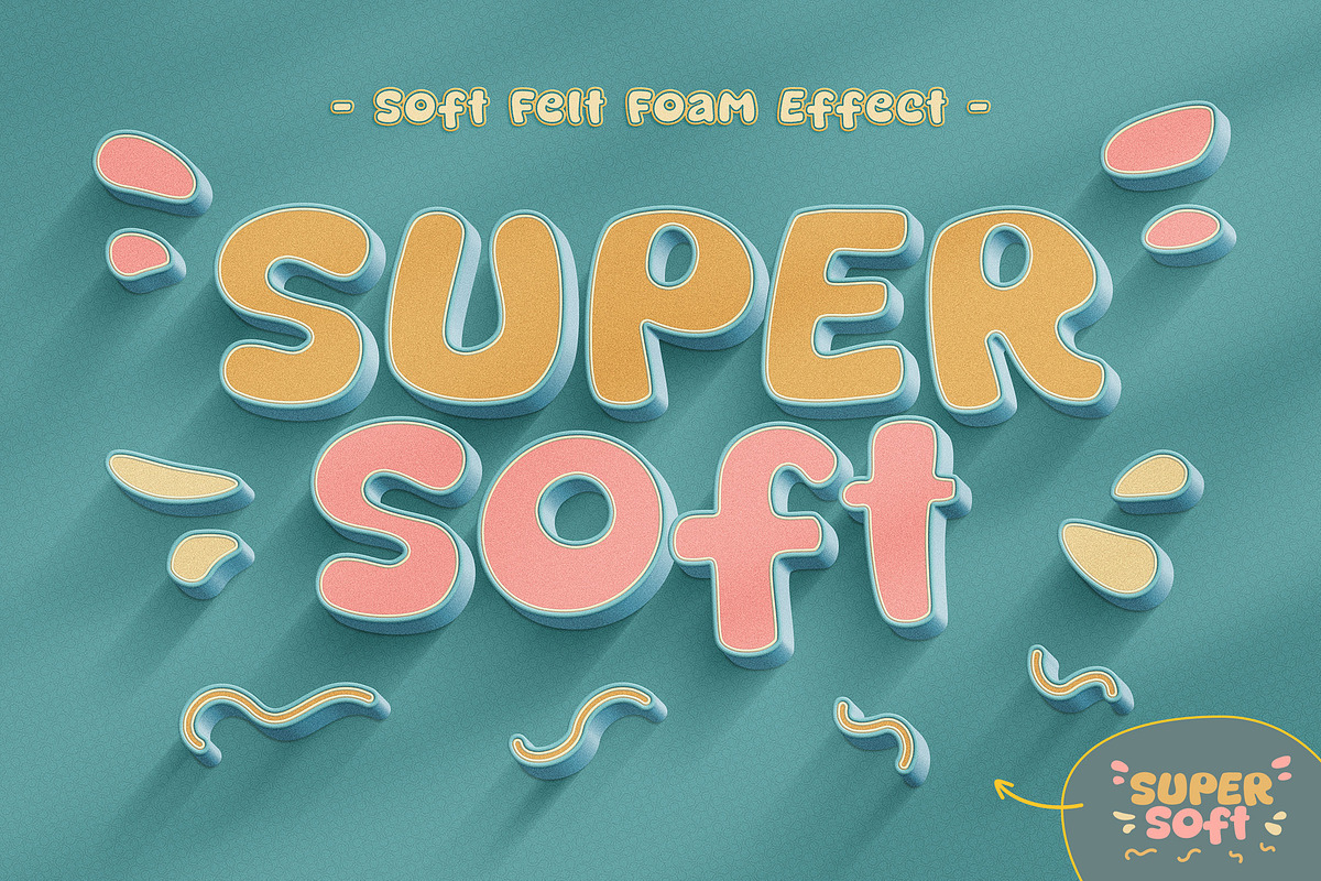 Soft Felt Foam Text Effects, a Layer Style Add-On by Andrew Skoch Design (Photo 3 of 8)