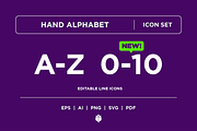 Hand Alphabet A to Z and 0 to 10, an Icon by Pathlord (Thumbnail 2 of 8)