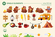 Cute Camping Vibe Watercolor, an Animal Illustration by CreativeValuation (Thumbnail 2 of 16)