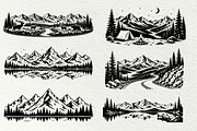 Mountain Scenes SVG Graphics, a Decorative Illustration by DENIDigitalArtSudio (Thumbnail 6 of 8)
