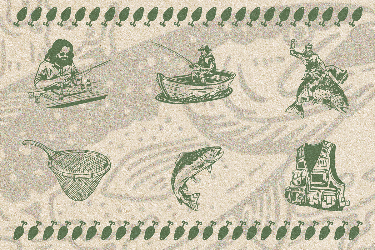 Vintage Fishing Illustration Bundle, a Sport Illustration by Southerntown (Photo 6 of 13)