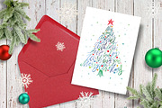 Christmas tree watercolor card, a Card Template by Inna Vinchenko Designs (Thumbnail 1 of 2)