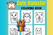 Cute Hamster Coloring Pages for Kids, an Animal Illustration by Sourcedigi (Thumbnail 1 of 3)
