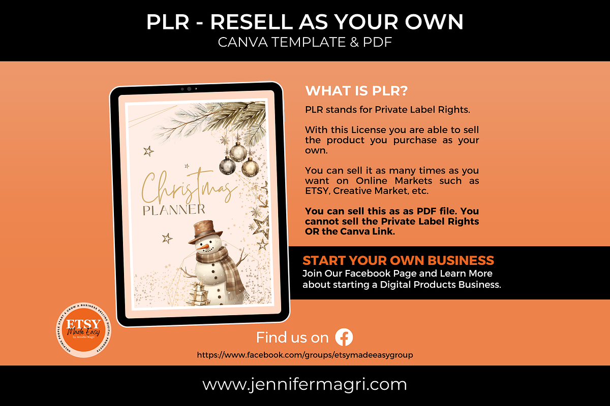 PLR Christmas Planner for Resellers, a Templates & Theme by Jennifer Magri Templates (Photo 2 of 8)