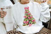 Coquette Pink Bow Christmas Tree PNG, an Illustration by Sublimation Artist (Thumbnail 3 of 9)