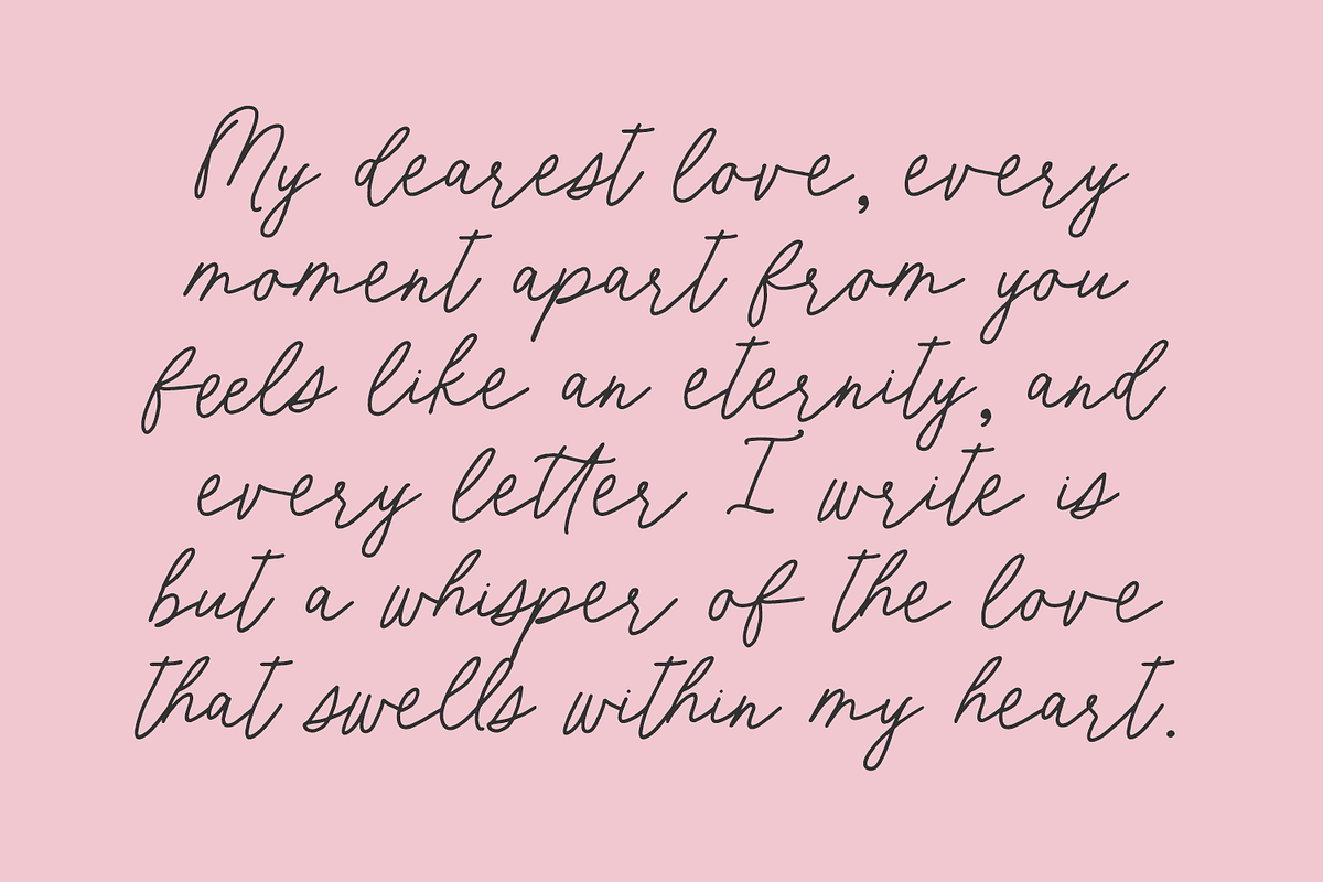 Dear Rosalind Script, a Script Font by Beck McCormick (Photo 2 of 10)