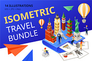 Isometric Travel Illustrations, an iPhone Mockup by Boyko Pictures (Thumbnail 1 of 10)