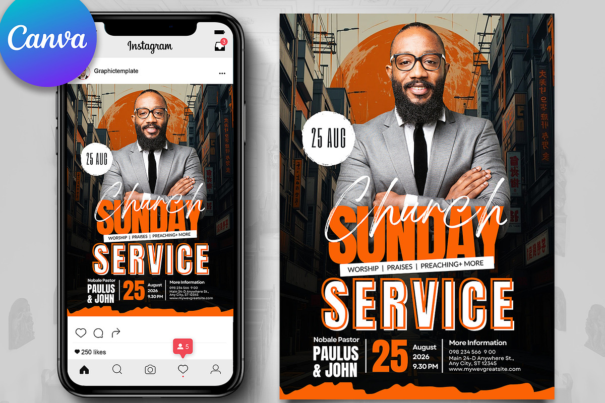 Grace Of God Sunday Church Flyer, a Flyer Template by Psd Templates (Photo 1 of 3)