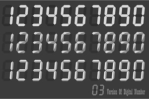 Digital Number Italic Sets, an Illustration by Rendix Alextian