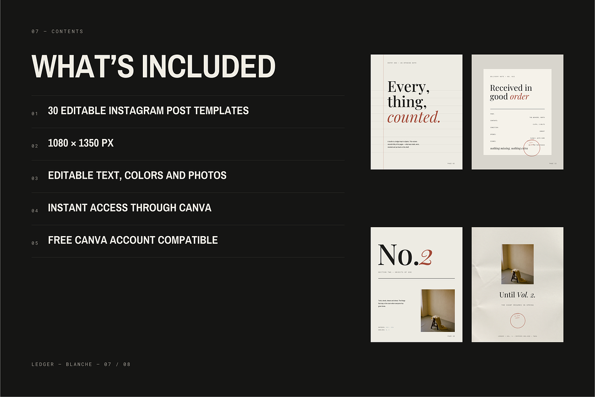 LEDGER | 30 Canva Post Templates, a Social Media Template by BlancheStudio (Photo 7 of 9)