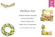 Watercolor Lemonade Stand Clipart, a Food Illustration by BerryPieArt (Thumbnail 4 of 4)