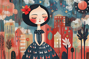 Miss Americana: City of Stars, a Decorative Illustration by Art Paradise Studios