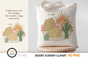 Desert Scenery Clipart - Cacti PNGs, a Decorative Illustration by SLS Lines (Thumbnail 8 of 9)